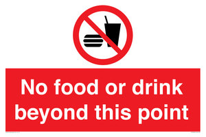 No food or drink beyond this point